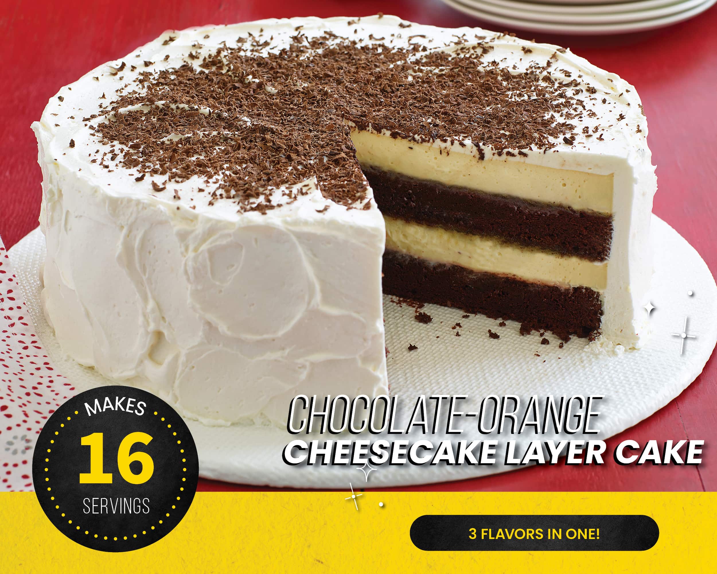 The Flavor Corner Presents Chocolate Orange Cheesecake Layer Cake by Kraft Heinz